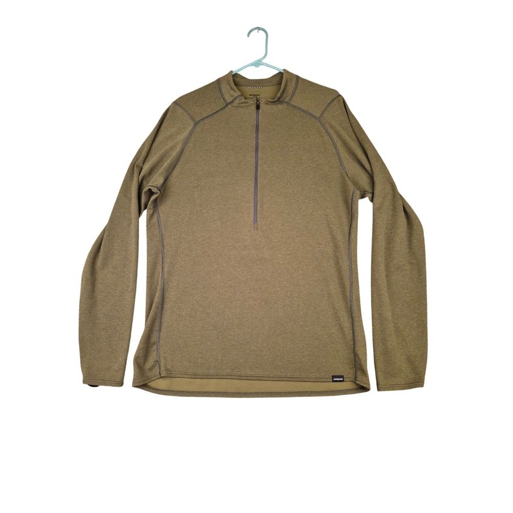 Patagonia Capilene 2 Lightweight‎ Quarter Zip Pullover Olive Green Mens XL 44905